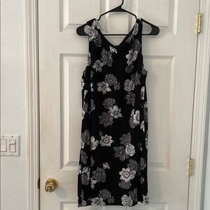 Ann Taylor Floral Black and Gray Women's Dress